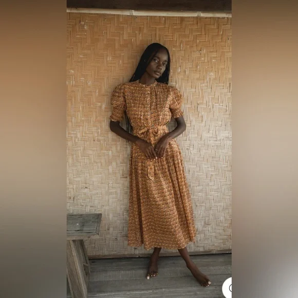 Daughters of India Light Brown Midi Dress - Picture 1 of 16